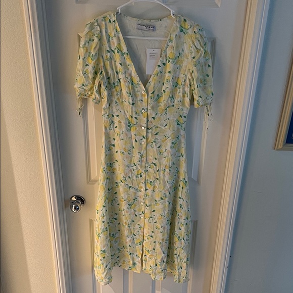 Sophie Rue Yellow Lemon Midi Dress - Picture 1 of 4